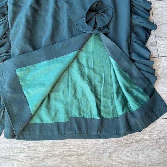 Modish Elegant Dark Green Ruffle Midi Dress - Picture 9 of 15